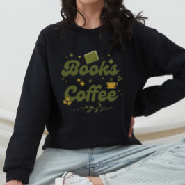 Sudadera Libros Florales Modernos y Amante del Café