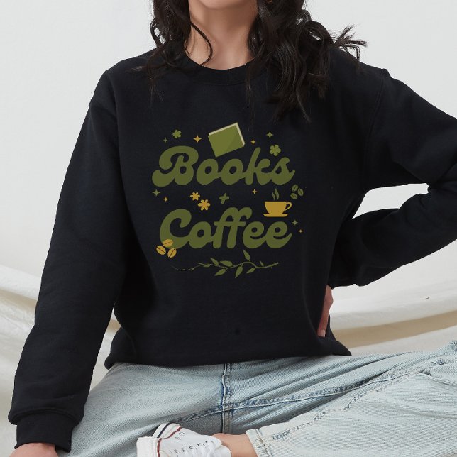 Sudadera Libros Florales Modernos y Amante del Café (Subido por el creador)
