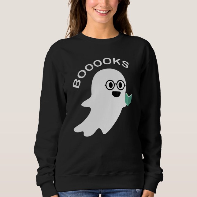 Sudadera Libros Ghost Boo Leer libros Biblioteca 2 (Anverso)