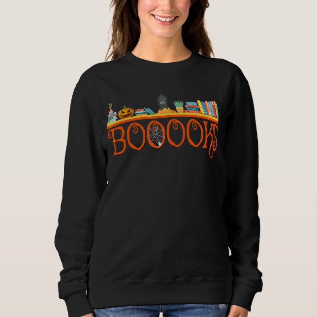 Sudadera Libros Ghost Boo Leer Libros Biblioteca Profesora  (Anverso)