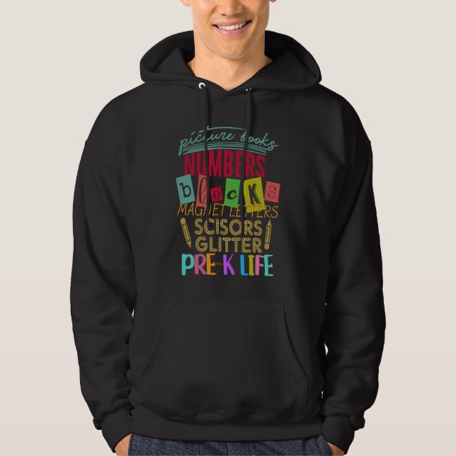 Sudadera Libros Ilustrados Números Bloques Encantador Vida  (Anverso)