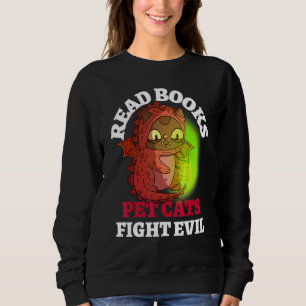 Sudadera Libros Los Gatos Luchan Contra El Mal Bookish Magi