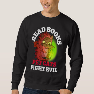 Sudadera Libros Los Gatos Luchan Contra El Mal Bookish Magi