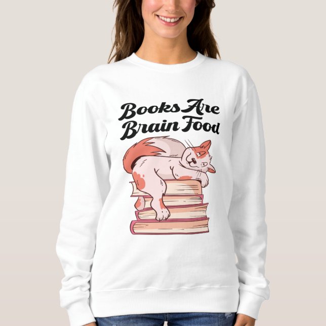 Sudadera Libros - Los libros son comida cerebral (Anverso)