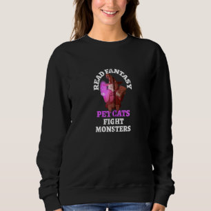 Sudadera Libros monstruos de gatos Bookish Bookworm Fantasy