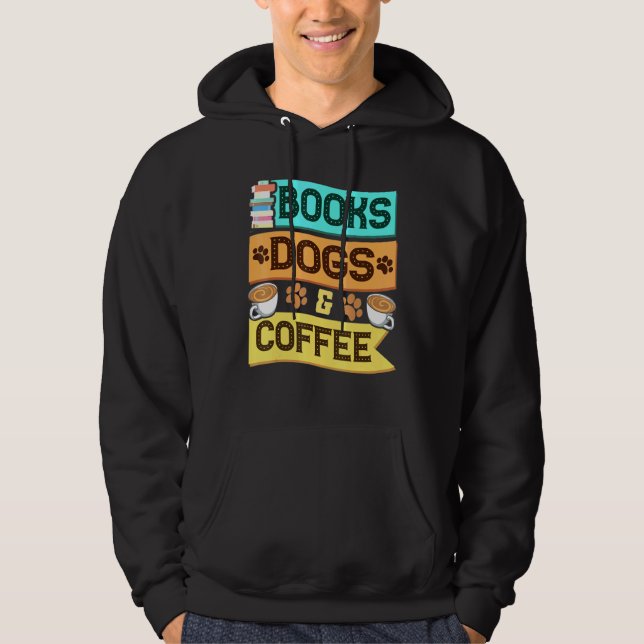 Sudadera Libros Perro y Café Lloee Mascotas Animales (Anverso)