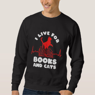 Sudadera Libros Y Gatos Leyendo Libros Que Vivo Para Libros