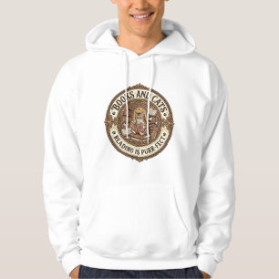 Sudadera Libros Y Gatos Libros De Gatos Lectura Arte Vector