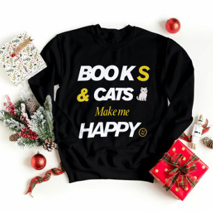 Sudadera Libros y gatos me hacen feliz