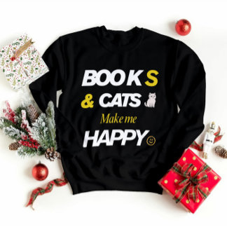 Sudadera Libros y gatos me hacen feliz