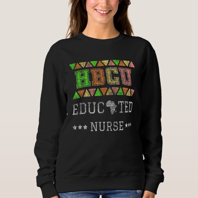 Sudadera Licenciada en Hbcu Enfermera Colega Negro (Anverso)