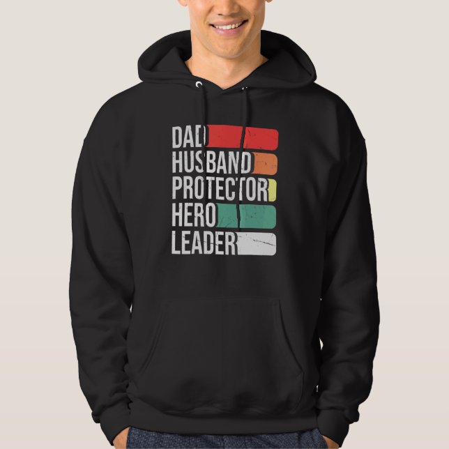 Sudadera Líder héroe del protector de marido de papá (Anverso)