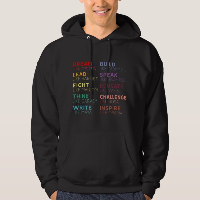 Sudadera Líderes inspiradores de la historia negra (Anverso)