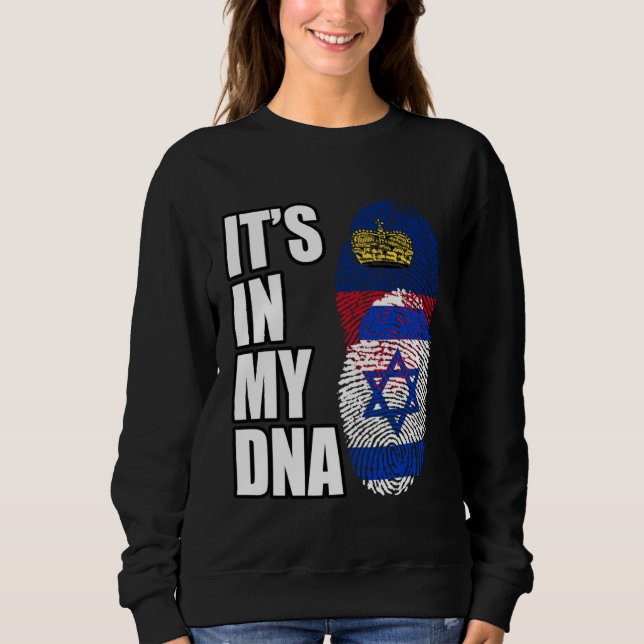 Sudadera Liechtenstein And Israeli Mix DNA Heritage Flag (Anverso)