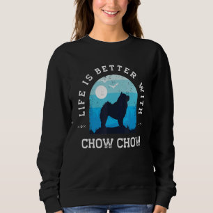 Sudadera Life Better Chow Chow Vintage Blue Dog Mom Dad