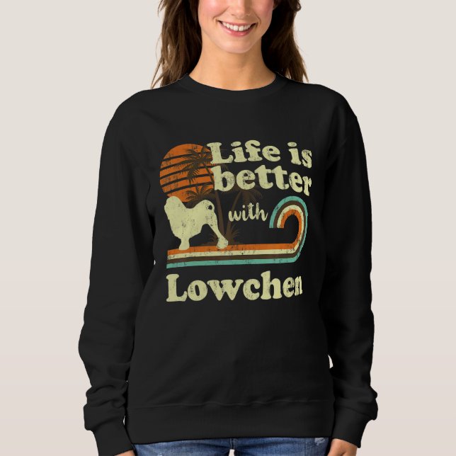Sudadera Life Better Lowchen Vintage Dog Mom Dad (Anverso)
