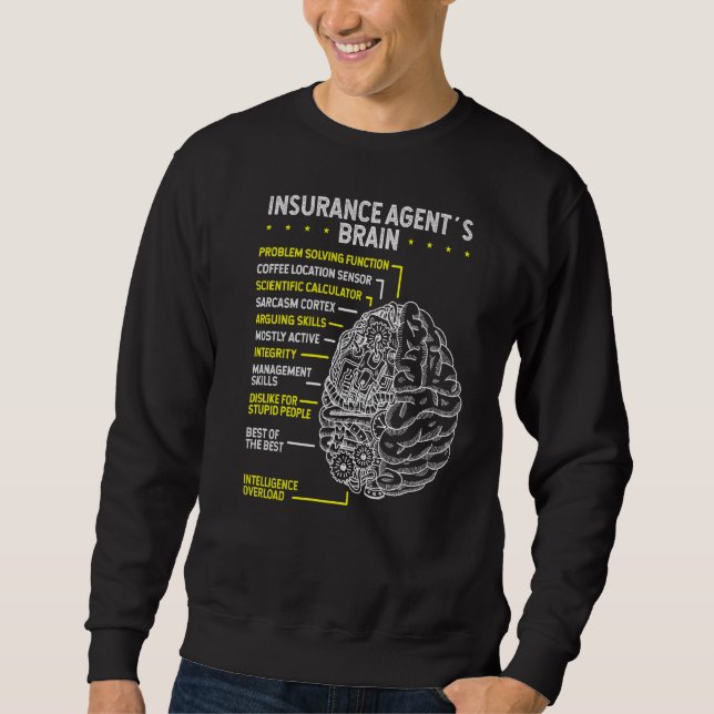 Sudadera Life Insurance Agent Brain Insurance Broker Practi (Anverso)