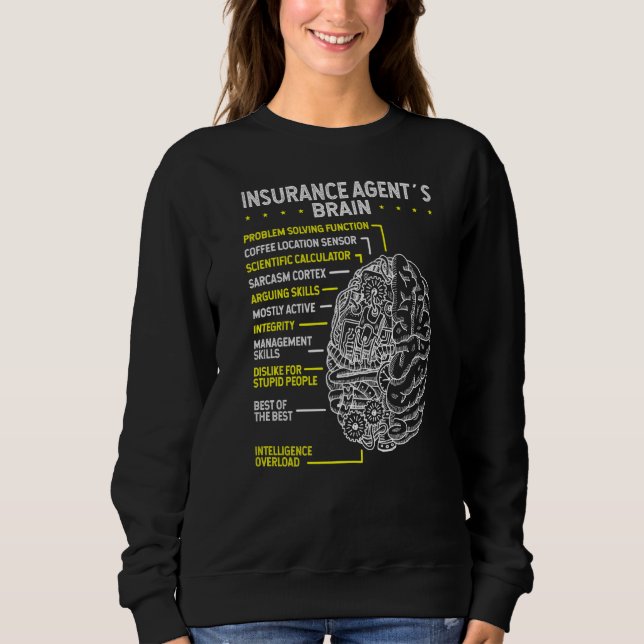 Sudadera Life Insurance Agent Brain Insurance Broker Practi (Anverso)