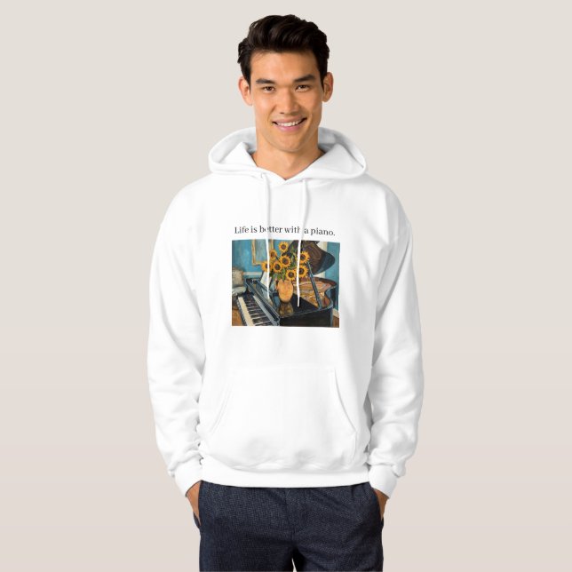 Sudadera Life is better with a piano - Great Sweatshirt! (Anverso completo)