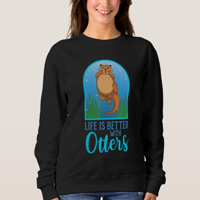 Sudadera Life With Cute Otters Forest Animal Wildlife Natur (Anverso)