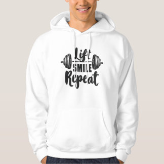 Sudadera Lift Smile Repeat Gym Motivation Weightlifting Str