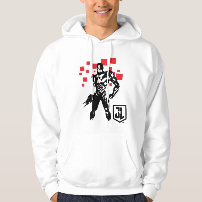 Sudadera Liga de la Justicia | Cyborg Digital Noir Pop Art (Anverso)