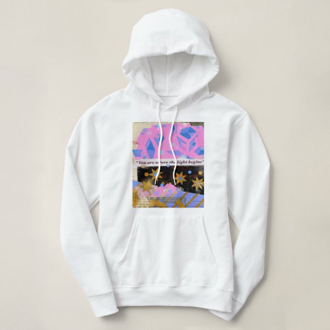 Sudadera Light Begins – Dreamy Glow Collage Hoodie (Diseño del anverso)