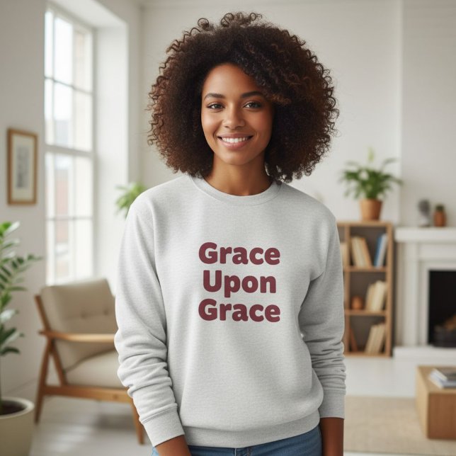 Sudadera Light Gray Slogan Sweatshirt Grace Upon Grace (Subido por el creador)