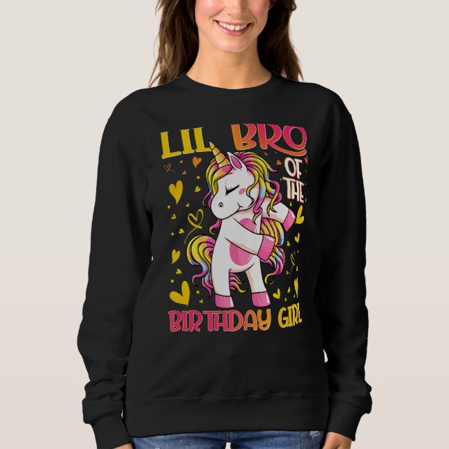 Sudadera Lil hermano de Chica de cumpleaños muere litro Uni (Anverso)