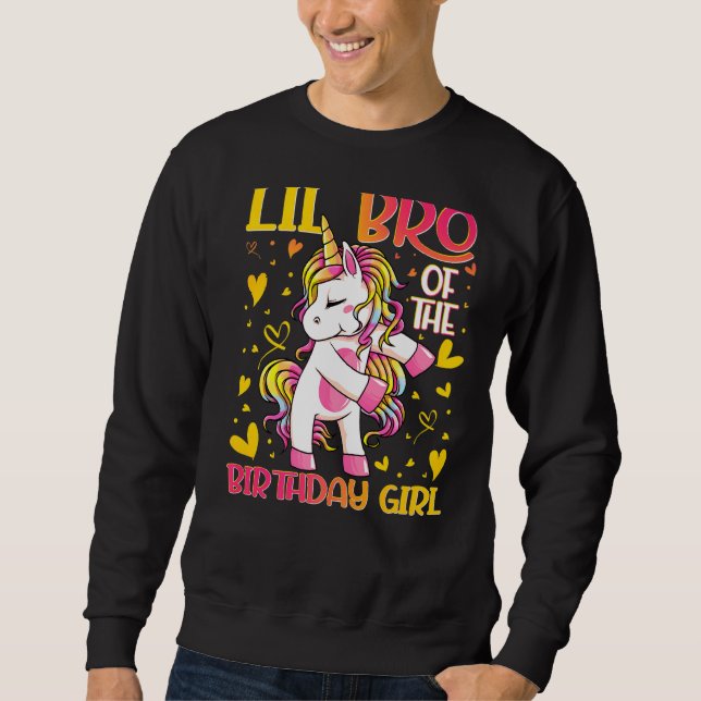 Sudadera Lil hermano de Chica de cumpleaños muere litro Uni (Anverso)