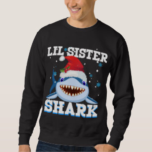 Sudadera Lil Sister Shark Santa Hat Navidades