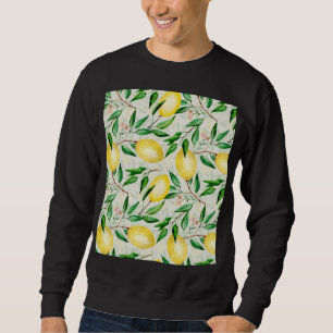 Sudadera Limones acuarelas, patrón de fruta sin costura.