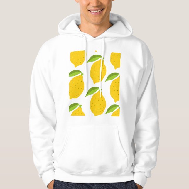 Sudadera Limones amarillos, patrón artístico sin costura. (Anverso)