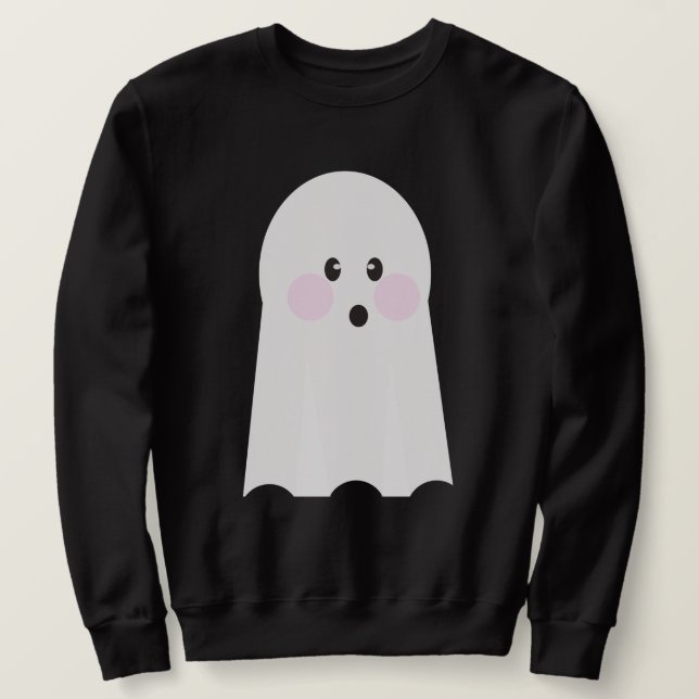 Sudadera limpia fantasma linda (Anverso del diseño)