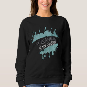 Sudadera Limpiar Es Mi Cardio Sarcástico Fitness Frase Wo