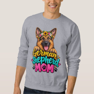 Sudadera Linda Madre Pastor Alemán Corona de Flores - Perro