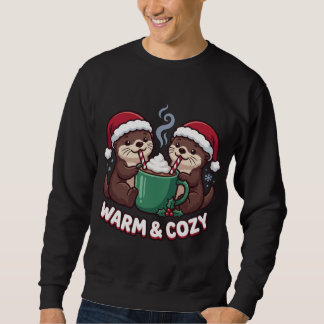 Sudadera Lindas nutrias Christmas Matching Cálido y Acogedo