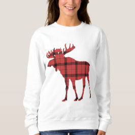 Sudadera Lindo alce rojo y negro de cuadros Patrón de búfal