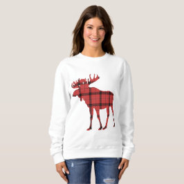 Sudadera Lindo alce rojo y negro de cuadros Patrón de búfal