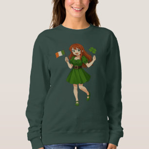 Sudadera Lindo anime pelirrojo día de San Patricio