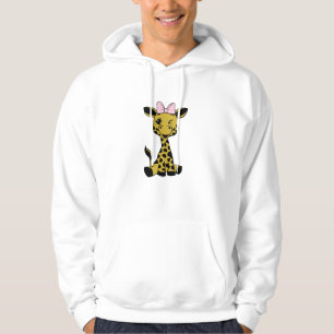 Sudadera lindo bebé Giraffe con arco rosa