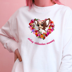 Sudadera lindo chihuahua mami rosas amor corazón