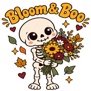 Sudadera Lindo esqueleto floral Bloom Boo  Mujeres 