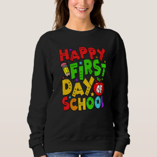 Sudadera Lindo Feliz Primer Día De Escuela Hola Maestro Est