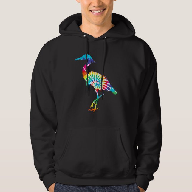 Sudadera Lindo Flamingo Arcoíris Animal Tie Dye (Anverso)
