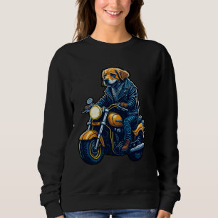 Sudadera Lindo golden retriever conduce motocicleta en Navi