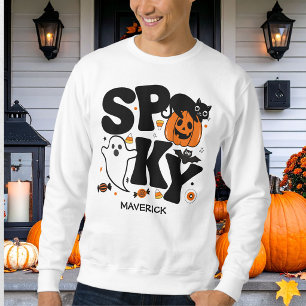 Sudadera Lindo Halloween espeluznante negro y naranja