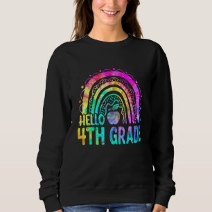 Sudadera Lindo Hello 4º Grado Arcoíris Tie Dye De Vuelta a