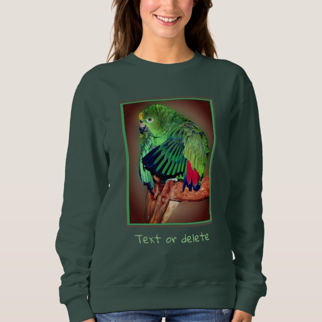 Sudadera Lindo loro amazonas nuquigualdo personalizado   (Anverso)