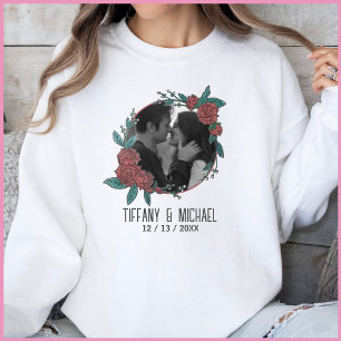 Sudadera Lindo moderno 1 foto parejas nombres fecha casados